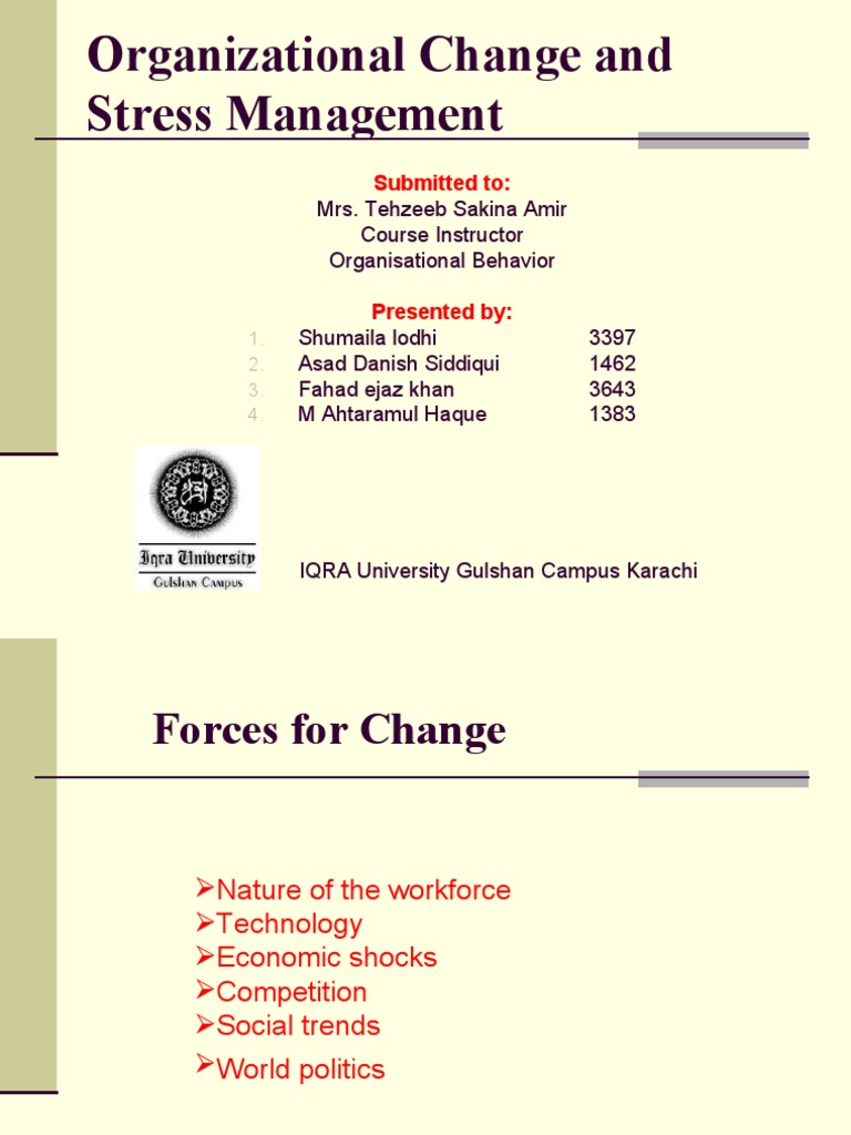 Organizational Change & Stress Management | PDF | Professional Skills ...