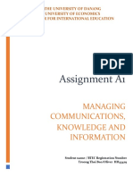 Assignment A1: Managing Communications, Knowledge and Information