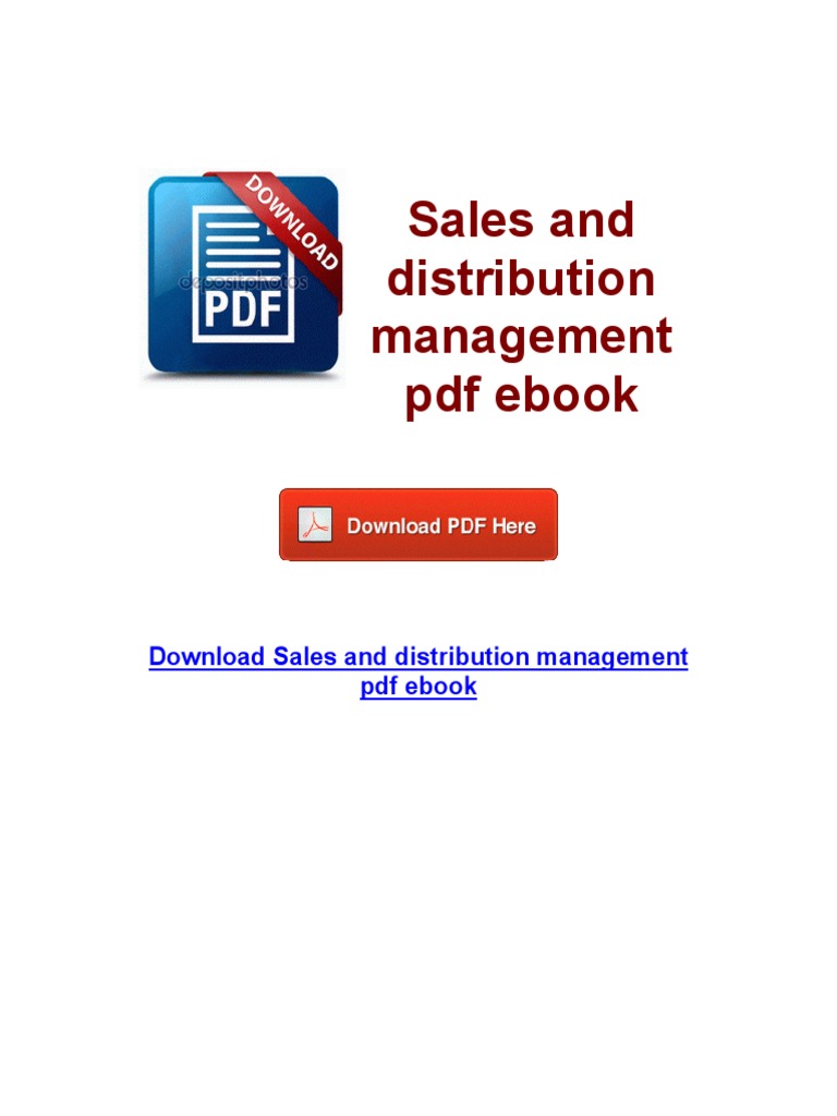Sales and Distribution Management PDF Ebook Portable Document Format