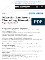 Martin Luther’s Burning Questions by Ingrid D. Rowland the New York Review of Books