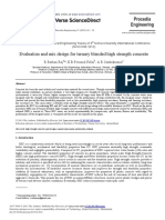 Evaluation and mix design for ternary blended high strength concrete