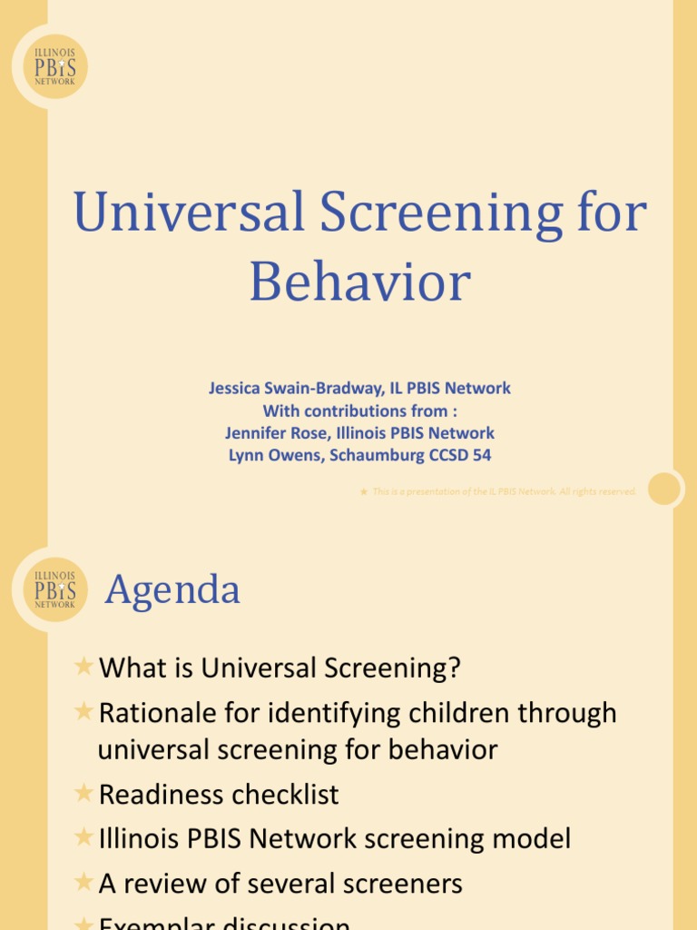 Universal Screening For Behavior | PDF | Mental Disorder | Bullying