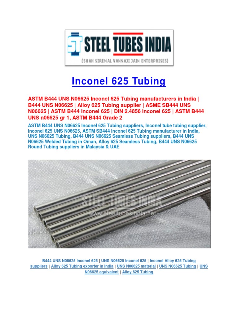 Inconel 625 Tube Alloy Steel
