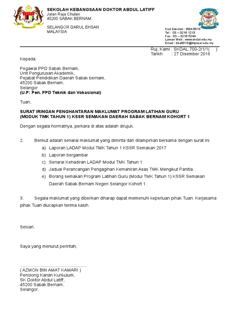 Contoh Surat Iringan Pdf