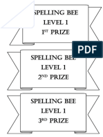 Spelling Bee Level 1 1 Prize