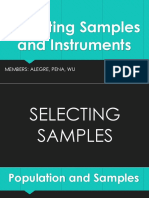 Selecting Samples and Instruments