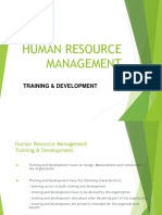 HR Training and Development Charateristics