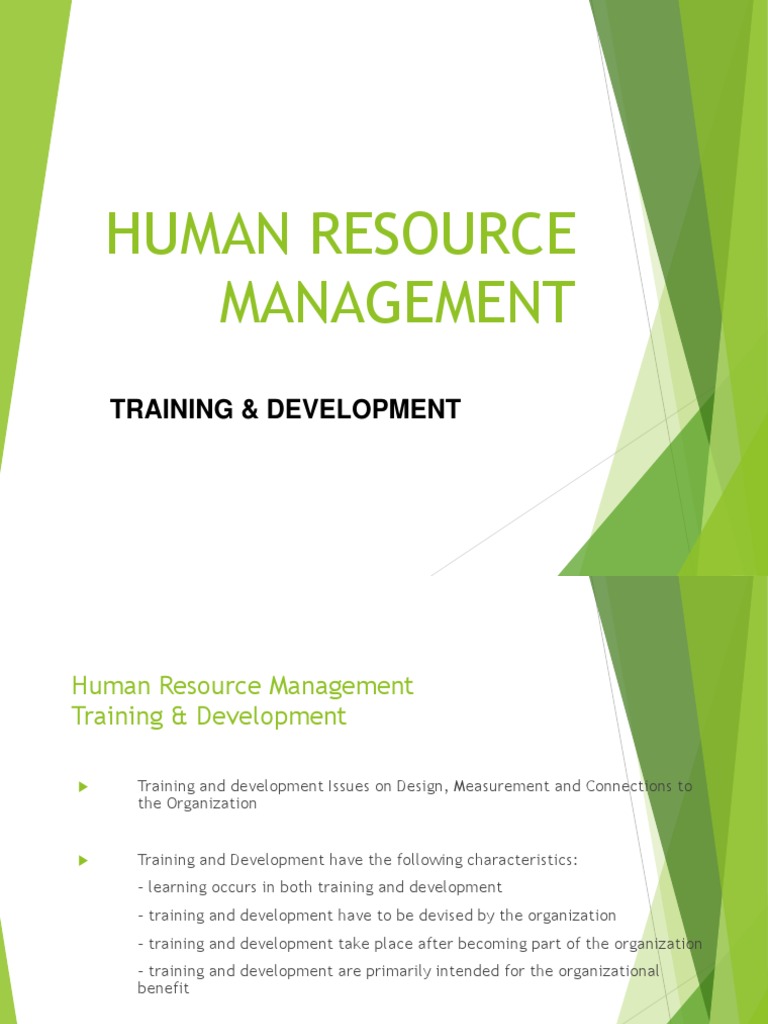 HR Training and Development Charateristics | PDF