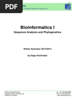 Bioinformatics I: Lecture Notes