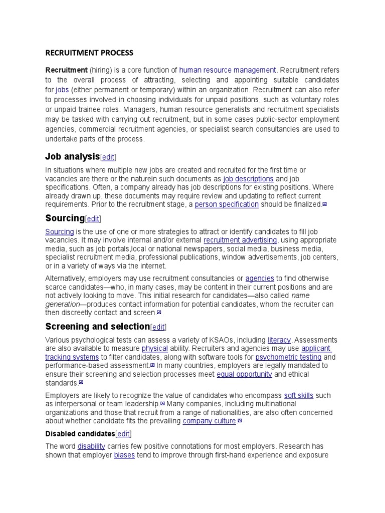 A Project Report On Recruitment & Selection Process of Salesman | PDF ...