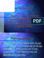 Routes of Drug Administration and Pharmacokinetics