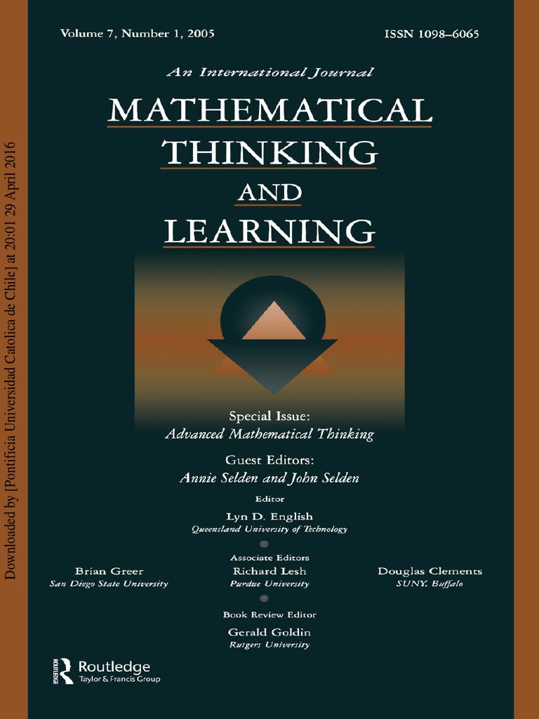 Advanced Mathematical Thinking PDF National Council Of Teachers Of
