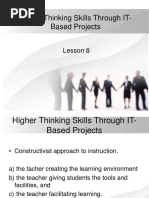 Higher Thinking Skills Through IT-Based Projects: Lesson 8