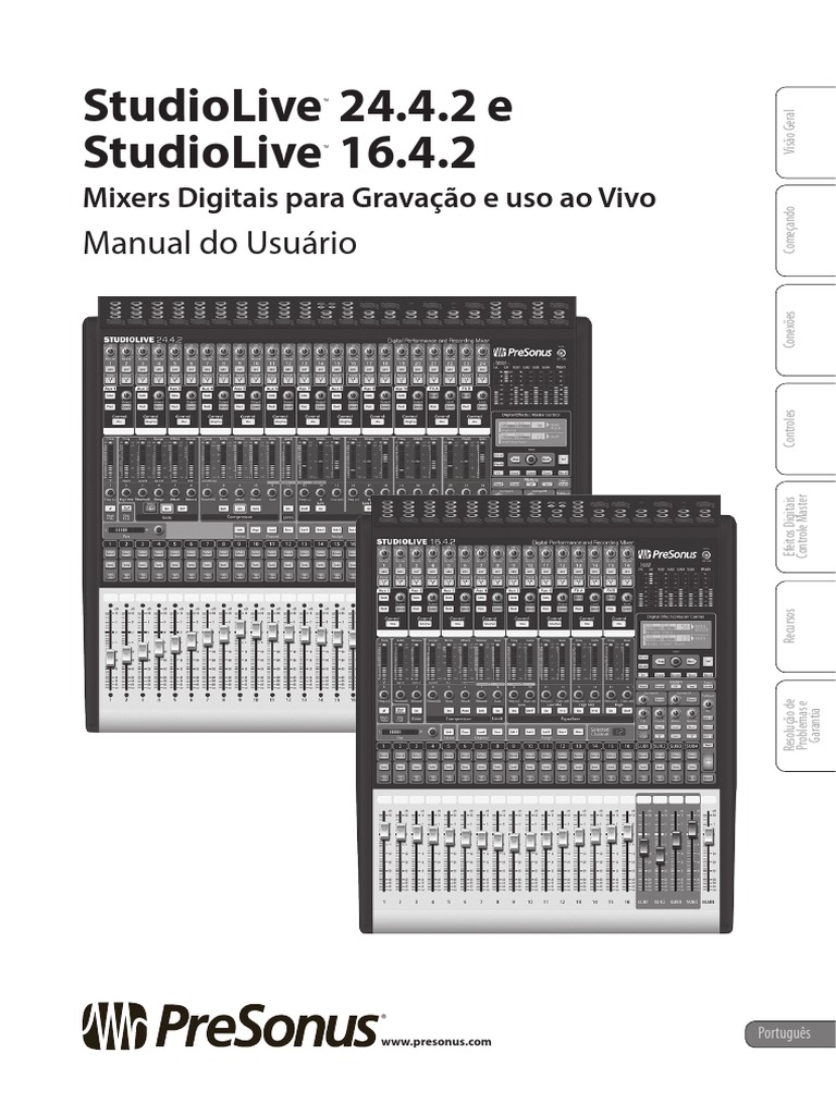 Manual Presonus StudioLive 16.4.2.( PORTUGUES) Eletrônicos