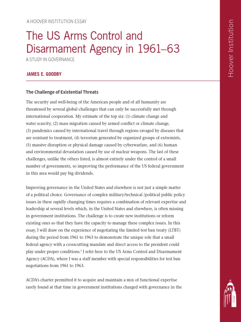 The US Arms Control and Disarmament Agency in 1961-63: A Study in ...