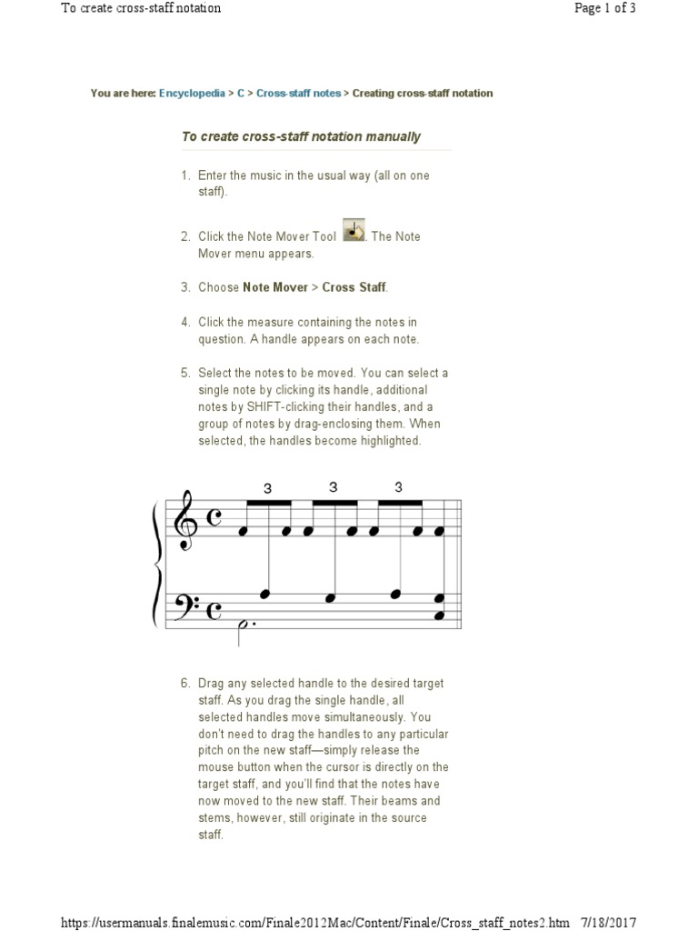 Creating Cross-Staff Notation in Finale | PDF | Point And Click | Human ...