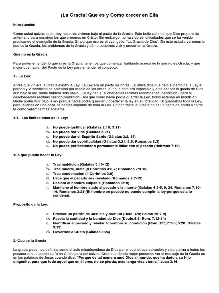 Creciendo en la Gracia de Dios | PDF | Gracia divina | Salvación