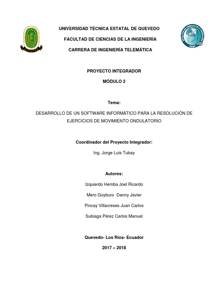 Problemática Proyecto Integrador Modulo 2 | PDF | Olas | Lenguaje de ...