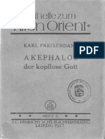 Preisendanz, K. Akephalos - Der Kopflose Gott