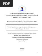 Relatório Final-O Poder Legislativo Em Tempo de Regências - Ideias, Propostas e Embates (Sergipe - 1831-1834)