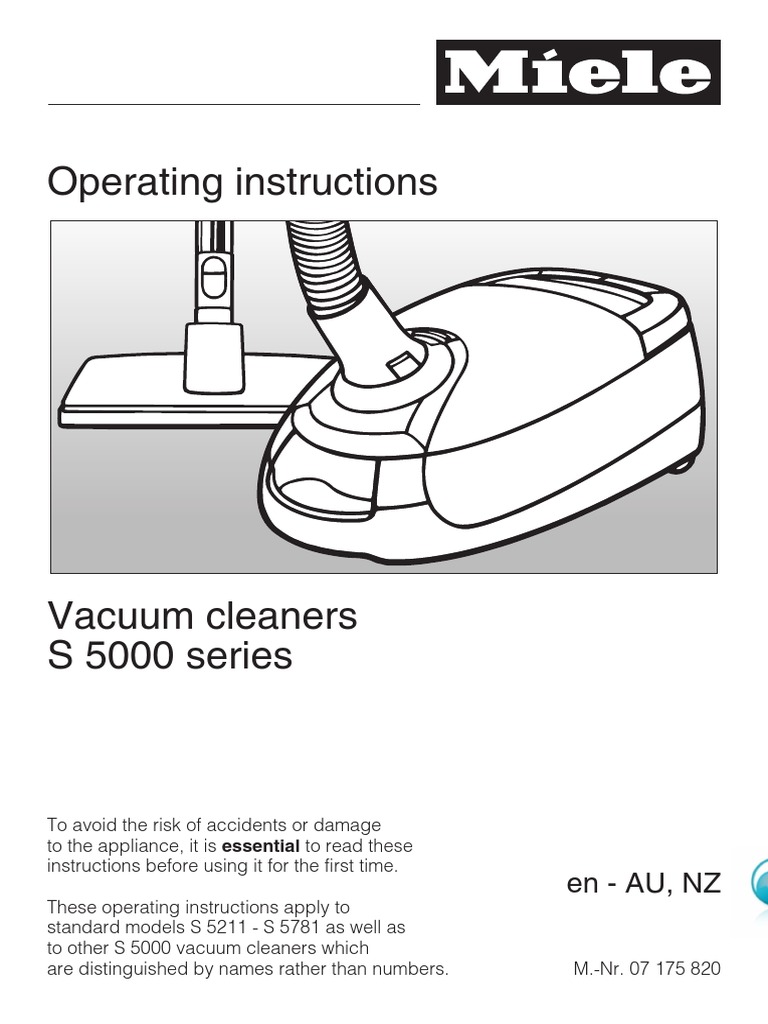 miele_s5000_series_manual.pdf Vacuum Cleaner Dust