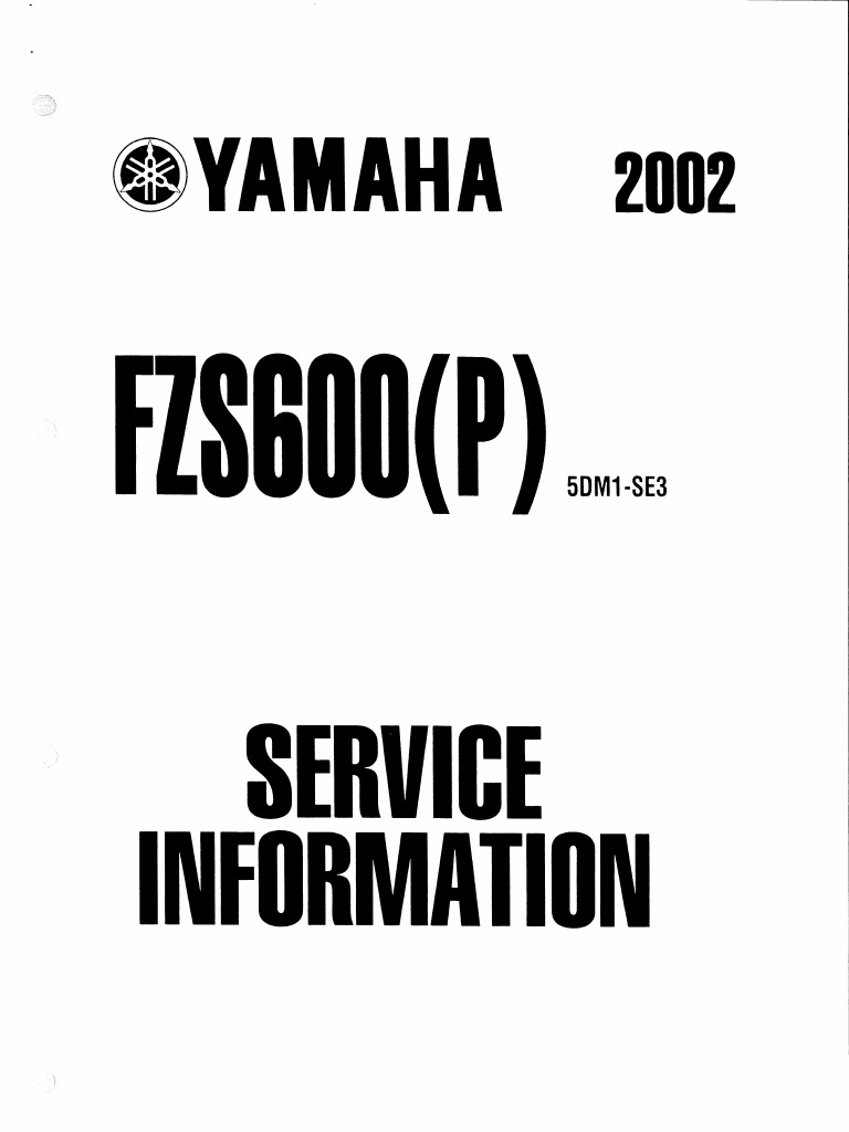 Yamaha Fazer FZS600 (P) 2002 Supplementary Service Manual | PDF