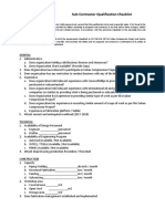 Attachment No.1 Subcontractor Evaluation Checklist To Be Filled