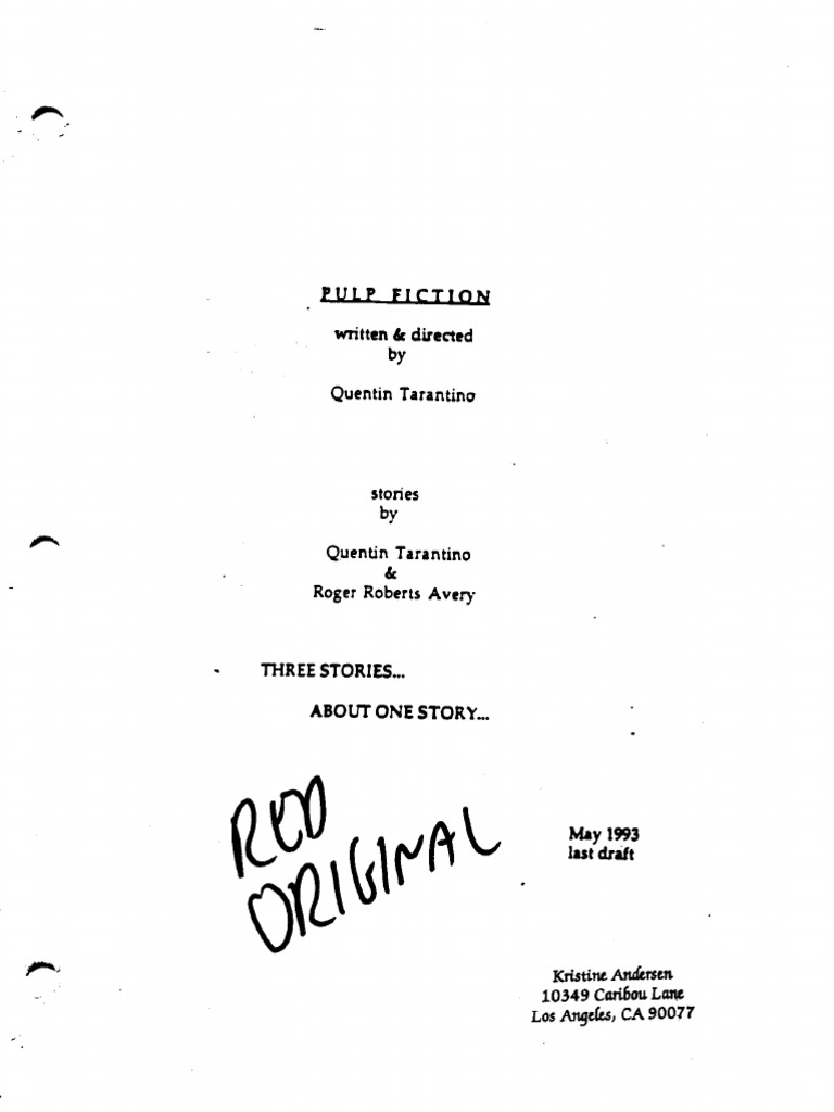 Screenplay-Pulp Fiction PDF | PDF