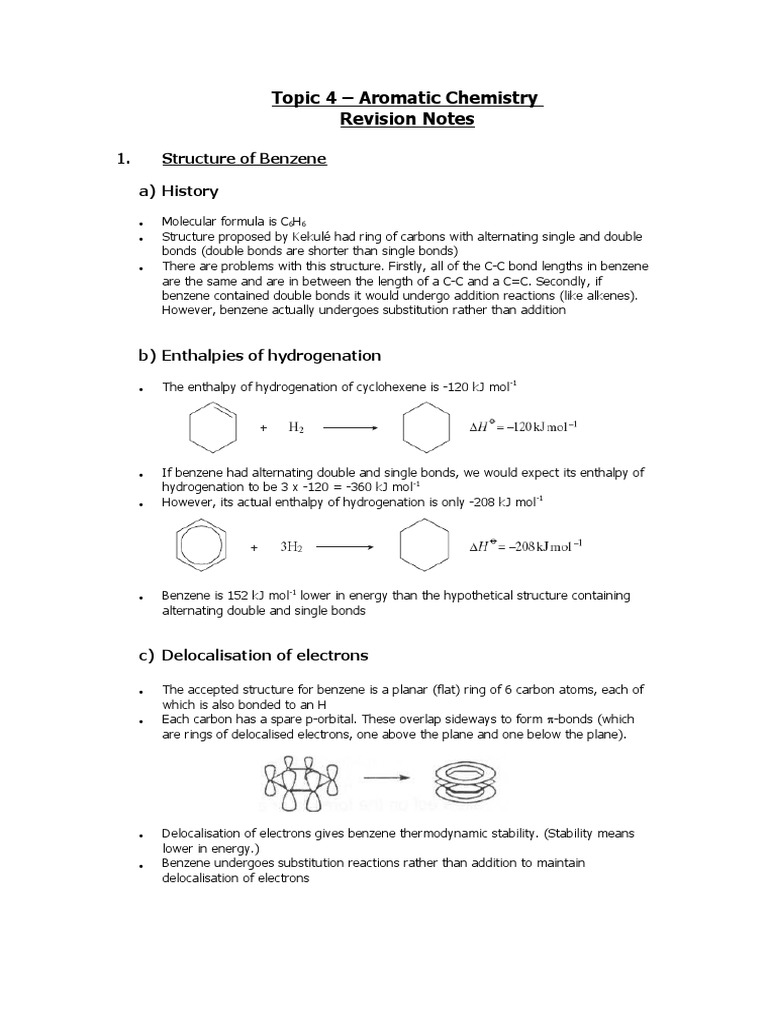 Aromatic Chemistry Overview | PDF | Benzene | Aromaticity