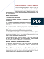 Fisiología Femenina Antes Del Embarazo, Hormonas Femeninas y Ciclo Menstrual