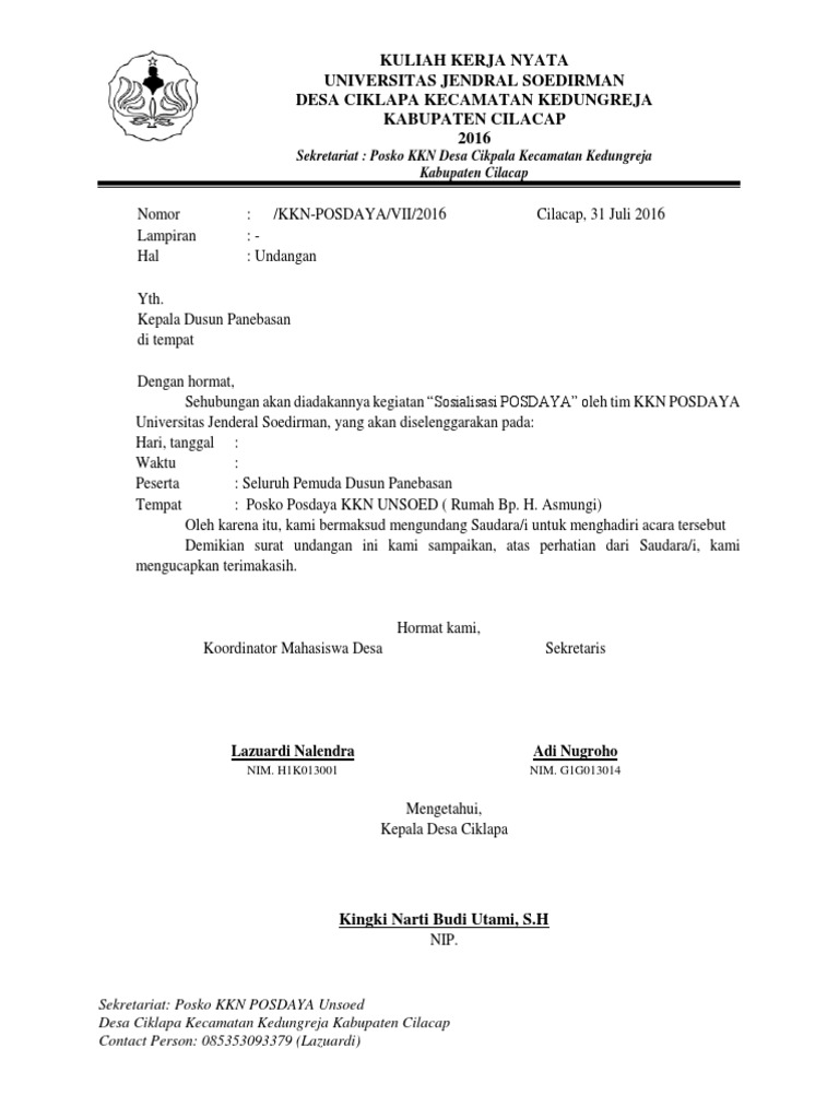 Surat Undangan Izin Dan Peminjaman