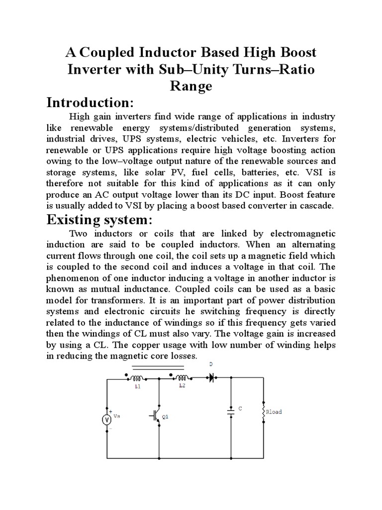 High Boost Inverter with Coupled Inductor | PDF | Inductor | Power Inverter