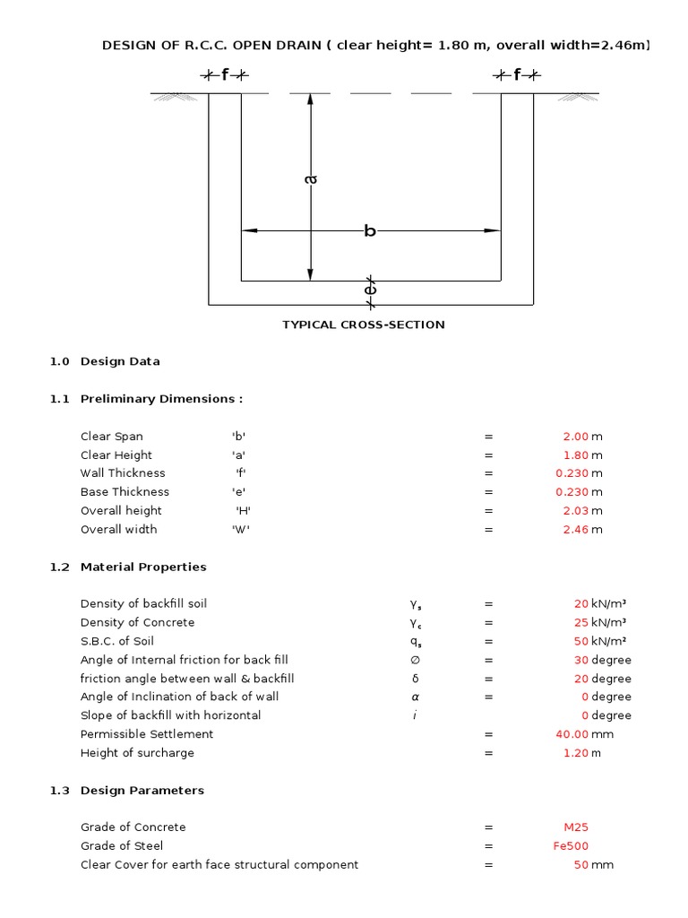 RCC Open Drain_Pamarru | Beam (Structure) | Shear Stress