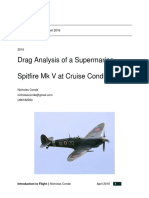 Drag Analysis of a Supermarine Spitfire Mk v at Cruise Conditions