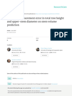 Effects of Measurement Error in Total Tree Height and Upper-Stem Diameter on Stem Volume Prediction