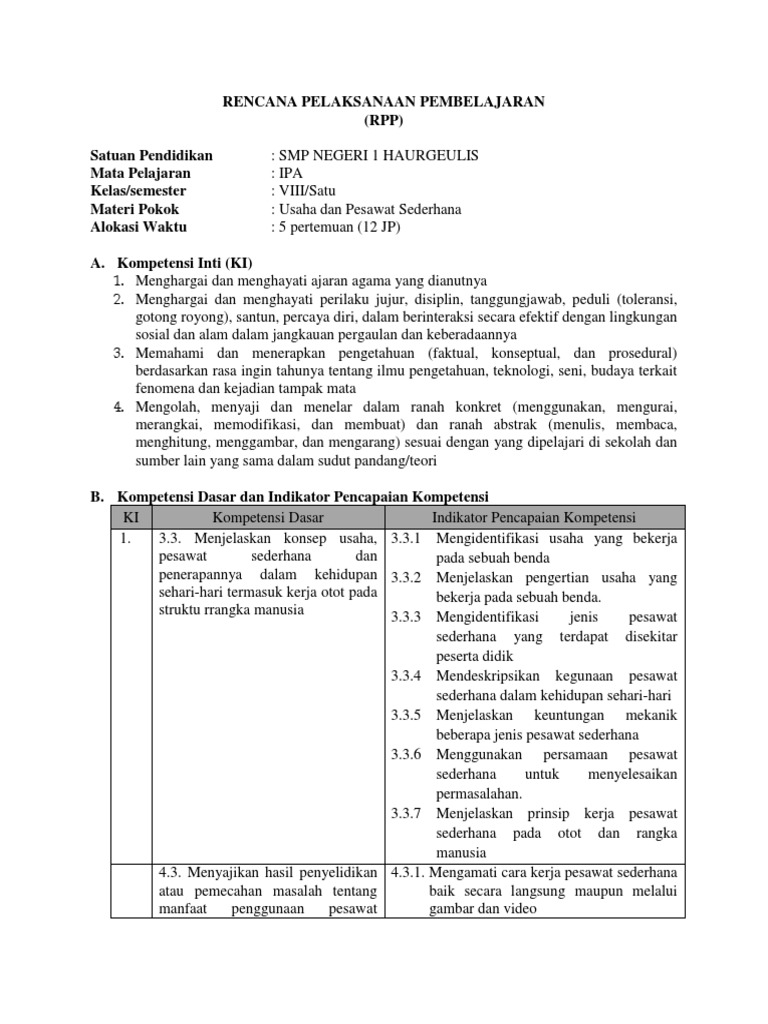 Rpp 3 Usaha Ps Kls 8 K 13