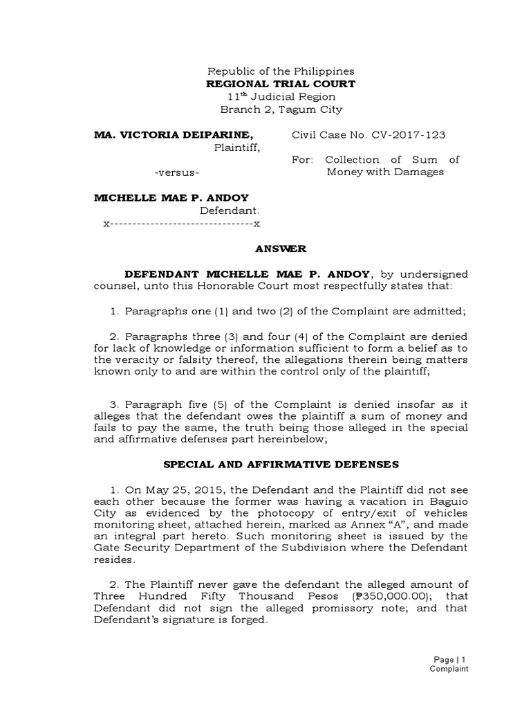 Writing a legal complaint image