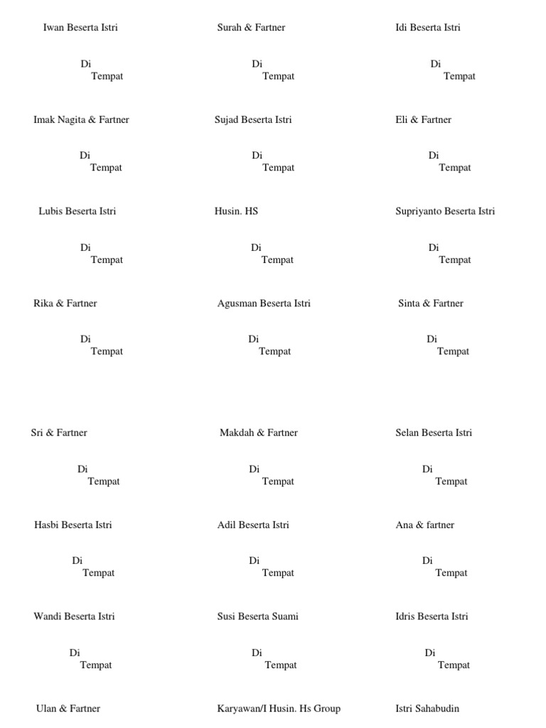 Tempelan Undangan LABEL NAMA Copy