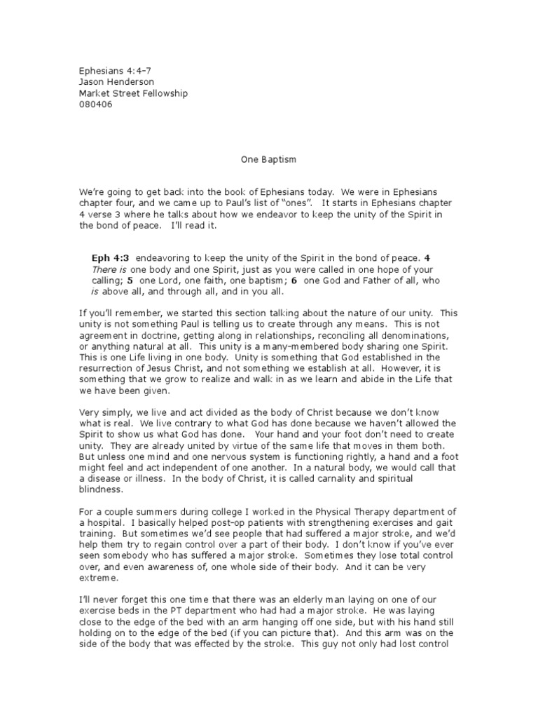 035 Ephesians 4 5 6 One Baptism Pdf Download Free Pdf Baptism Trinity