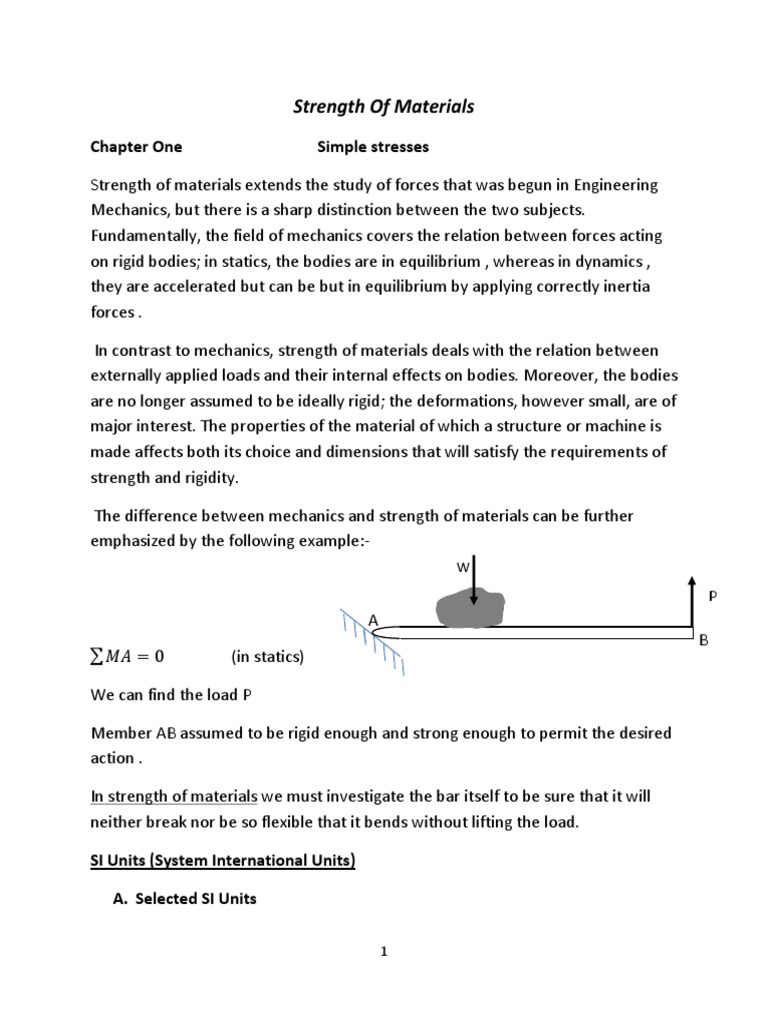 Mechanics vs. Strength of Materials | PDF | Stress (Mechanics ...