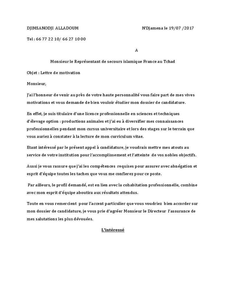 Lettre De Motivation Pour Licence Pro