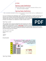 Spring Load and Spring Rate