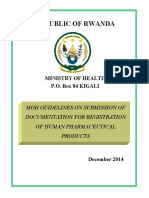 Approved Moh Guidelines On Submission of Documentation For Registration of Human Pharmaceutical Products Rwanda