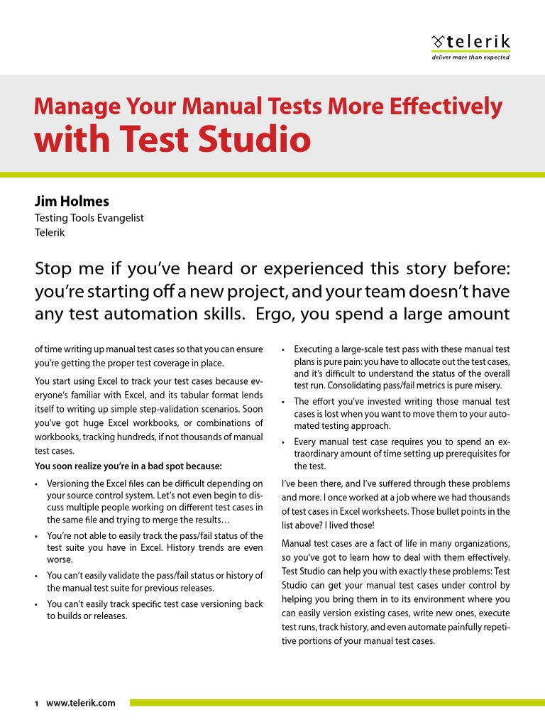 Optimize Manual Testing with Test Studio | PDF | Internet Forum ...