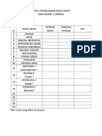 Daftar Buku Pelajaran Yang Di Pinjam