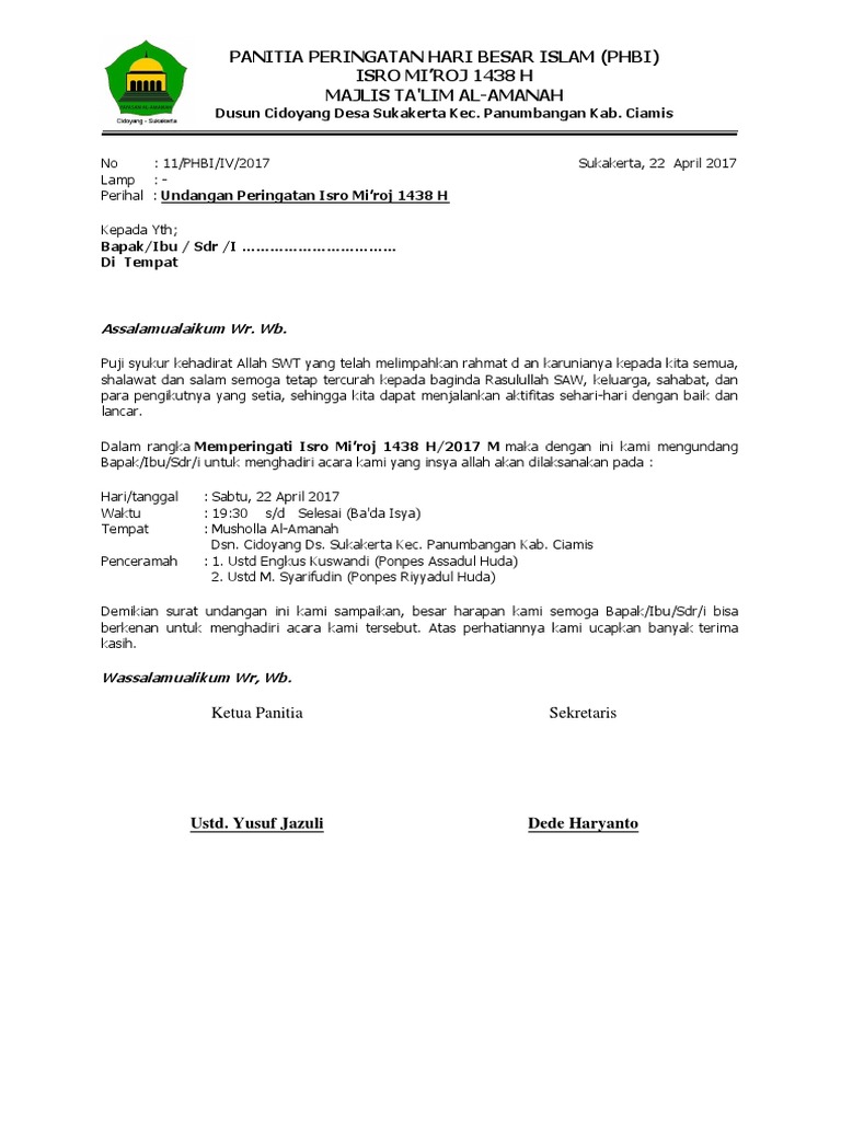 80 Koleksi Contoh Surat Undangan Acara Rajaban Gratis Terbaru Contoh Undangan