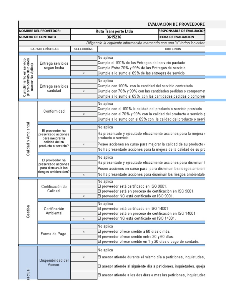 Evaluación de Proveedores ISO 9001 | PDF | Evaluación | Business