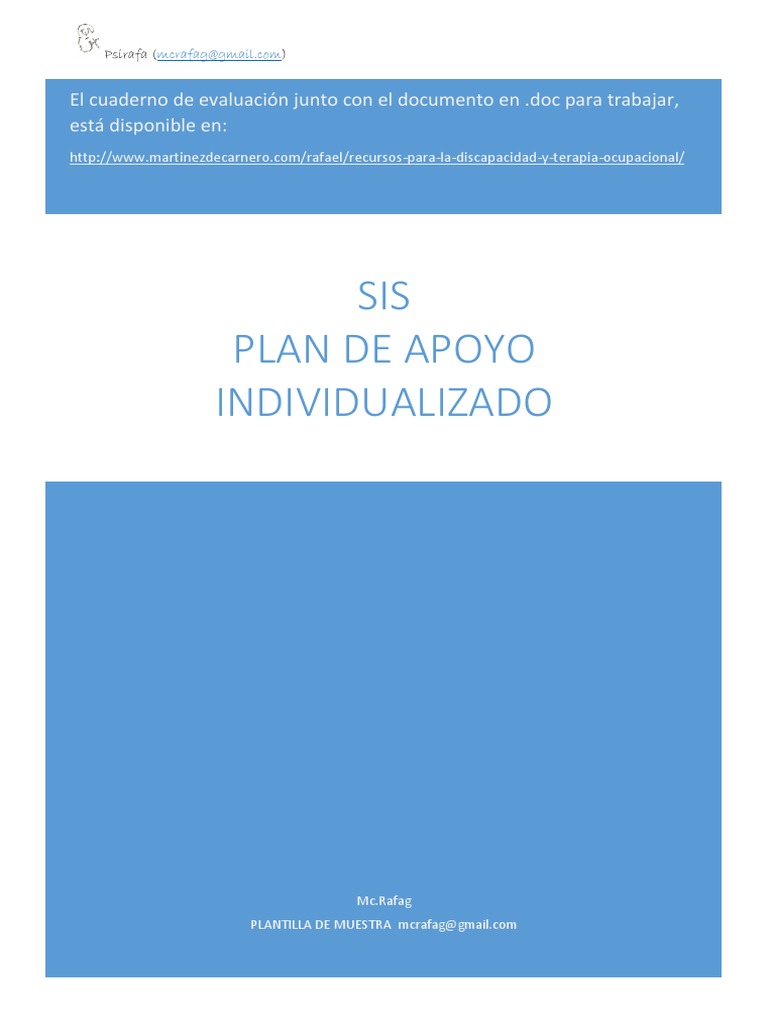 FIcha Del Plan de Apoyo Individualizado Ejemplo PDF PDF Aparición