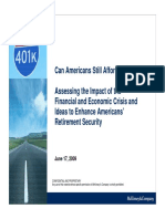 Assessing the Impact of the Financial and Economic Crisis and Ideas to Enhance Americans’ Retirement Security