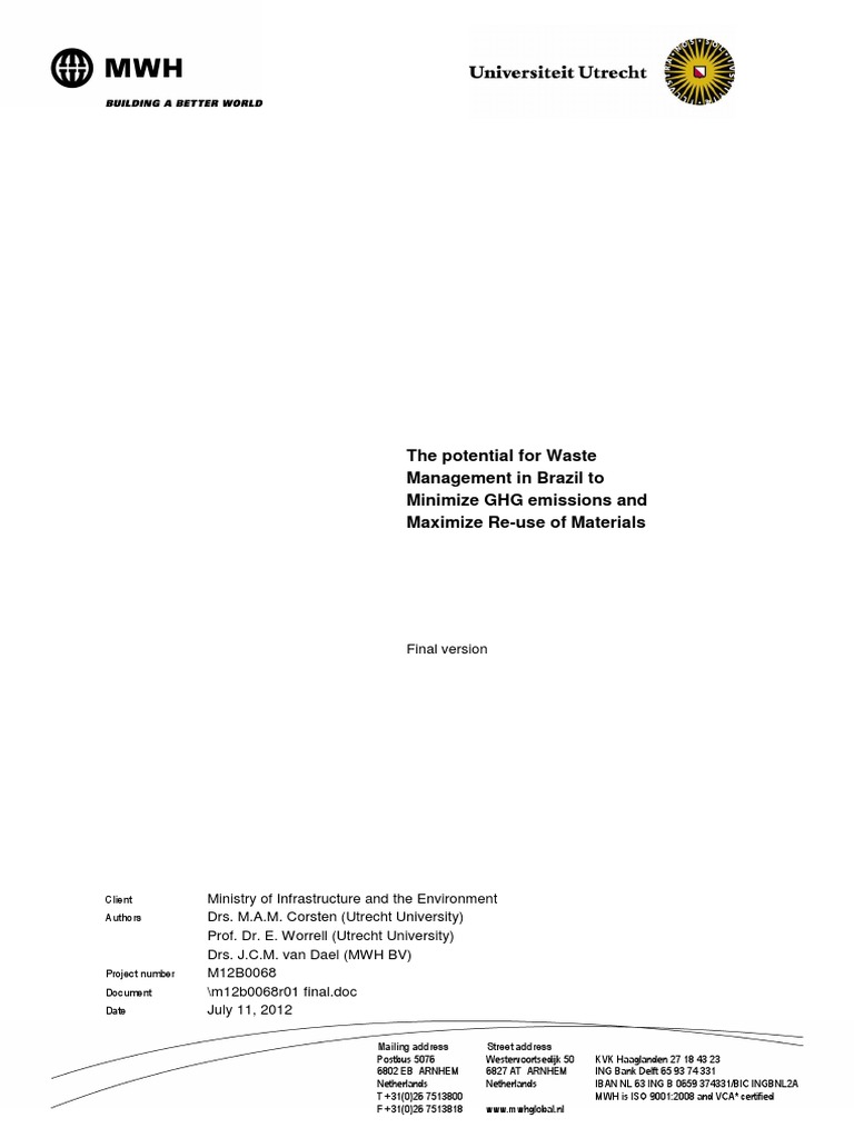 The Potential For Waste Management in Brazil To Minimize GHG Emissions